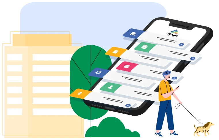 Image showing comapnion app and person walking on phone