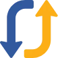 blue and yellow arrows acon